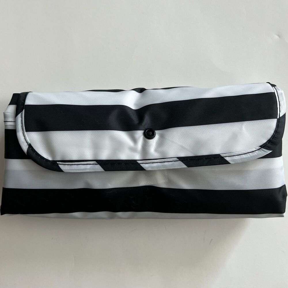 California Innovations Black & White Striped Insulated Market Tote Bag NWOT